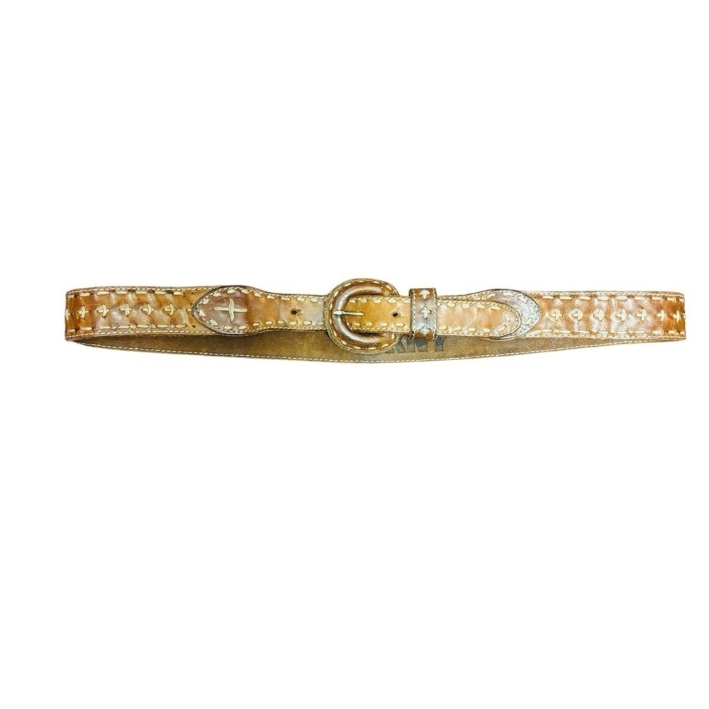 Dkny Vintage Genuine Leather Boho Belt